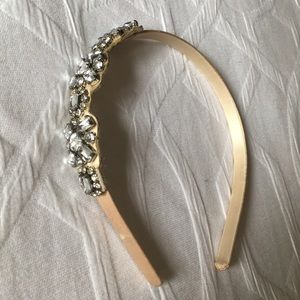 J. Crew Blush Champagne Jeweled Skinny Headband
